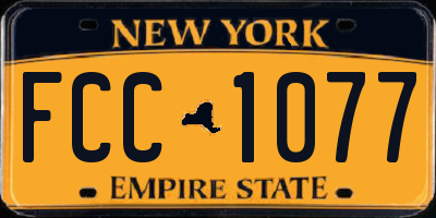 NY license plate FCC1077