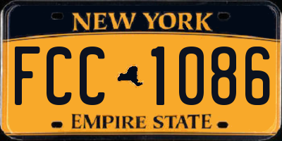 NY license plate FCC1086