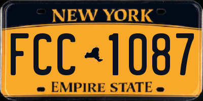 NY license plate FCC1087