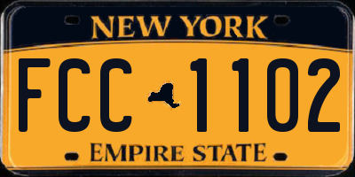 NY license plate FCC1102