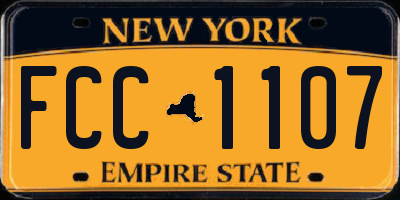 NY license plate FCC1107