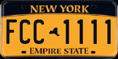NY license plate FCC1111