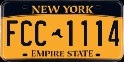 NY license plate FCC1114