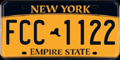 NY license plate FCC1122