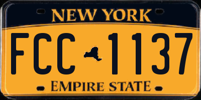 NY license plate FCC1137