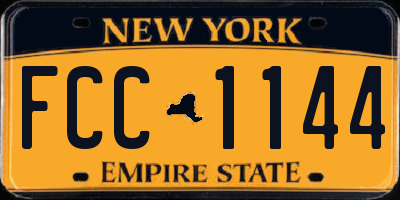 NY license plate FCC1144