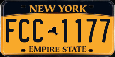 NY license plate FCC1177