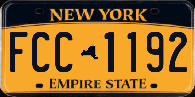 NY license plate FCC1192