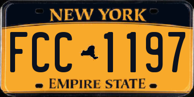 NY license plate FCC1197