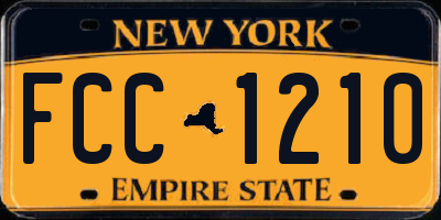 NY license plate FCC1210