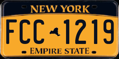 NY license plate FCC1219