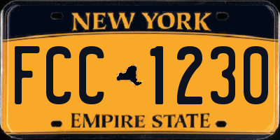 NY license plate FCC1230