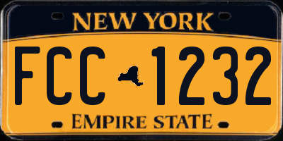 NY license plate FCC1232