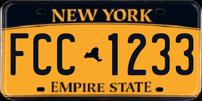 NY license plate FCC1233