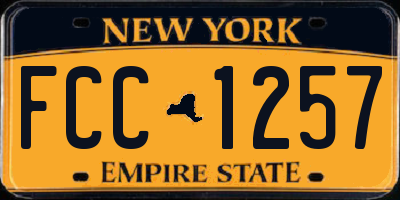 NY license plate FCC1257