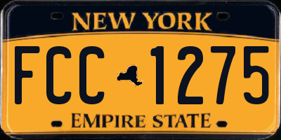 NY license plate FCC1275