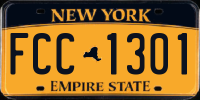 NY license plate FCC1301