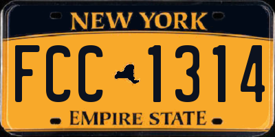 NY license plate FCC1314