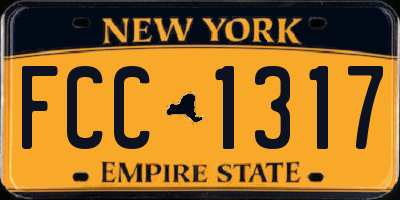 NY license plate FCC1317