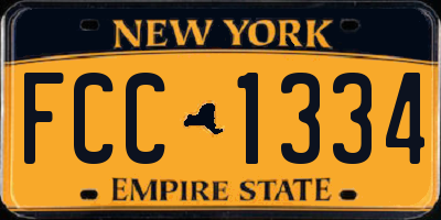 NY license plate FCC1334
