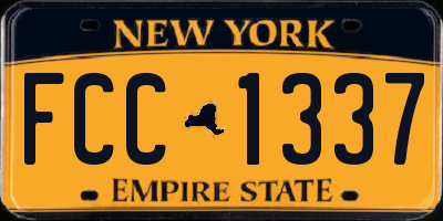 NY license plate FCC1337