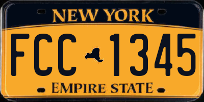 NY license plate FCC1345