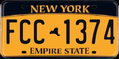 NY license plate FCC1374