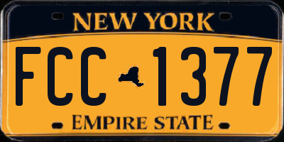 NY license plate FCC1377