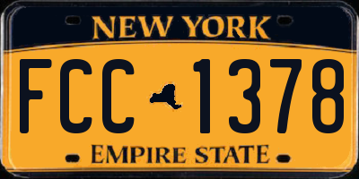 NY license plate FCC1378