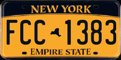 NY license plate FCC1383