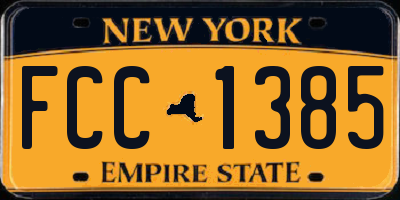 NY license plate FCC1385