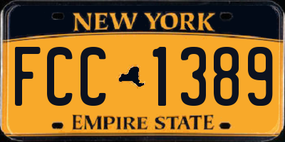 NY license plate FCC1389