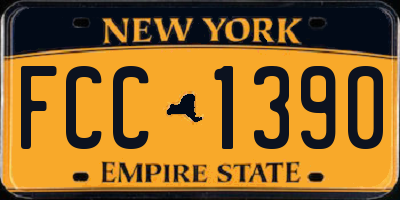 NY license plate FCC1390
