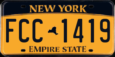NY license plate FCC1419