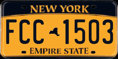 NY license plate FCC1503