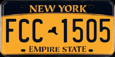 NY license plate FCC1505