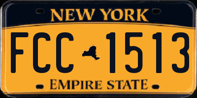 NY license plate FCC1513