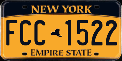 NY license plate FCC1522