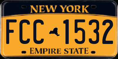 NY license plate FCC1532