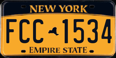NY license plate FCC1534