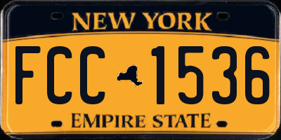 NY license plate FCC1536