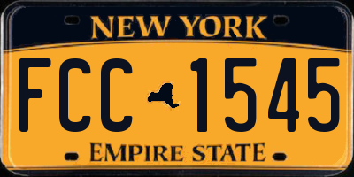 NY license plate FCC1545