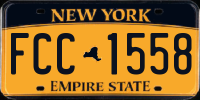 NY license plate FCC1558