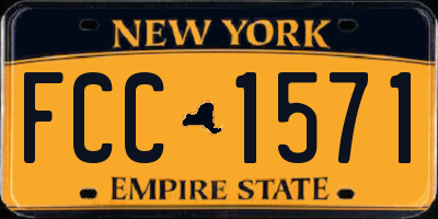 NY license plate FCC1571