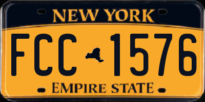 NY license plate FCC1576