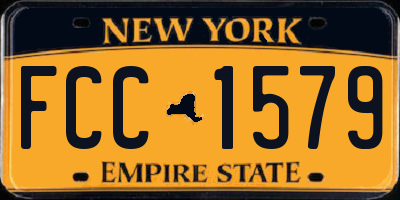 NY license plate FCC1579