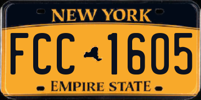NY license plate FCC1605