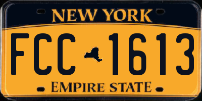 NY license plate FCC1613