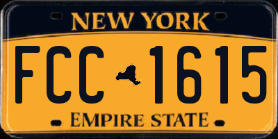 NY license plate FCC1615
