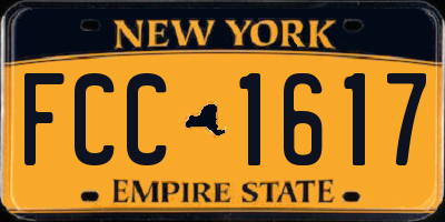 NY license plate FCC1617